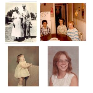 Photo collage of old pictures for the blog post "What is your why?" on Small Town Scrap